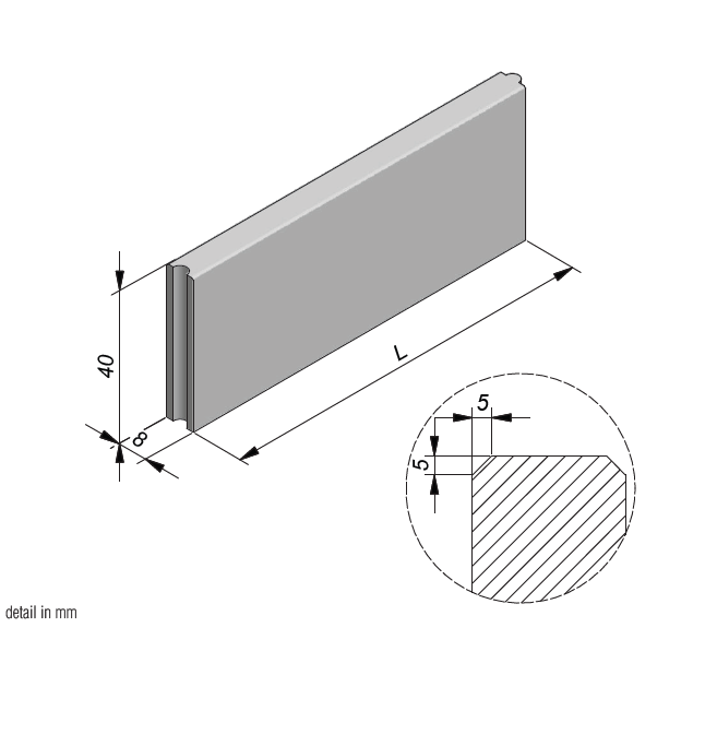 Boordsteen Ebema 100x40x8cm grijs - Afbeelding 2